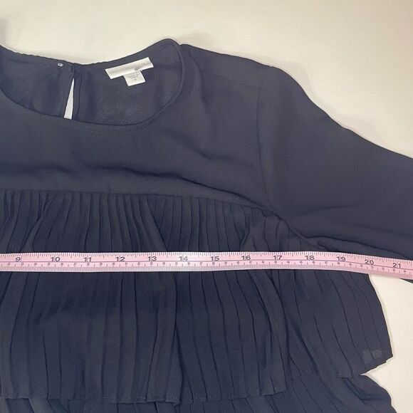 J. Jill Black Ruffle Tiered Blouse size Small - Picture 6 of 9